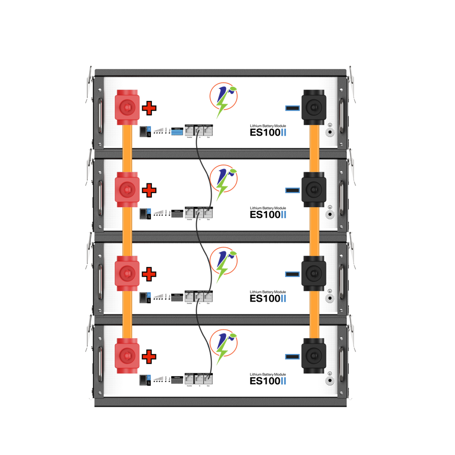 Batería de litio ES100II de 5.04 kWh, 105 Ah y 48V para sistemas de energía renovable